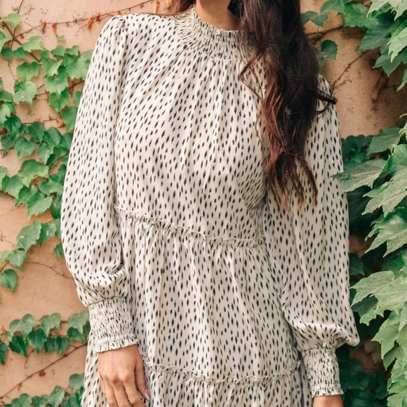 Cream Dress with Black Spots - Picture 2 of 2